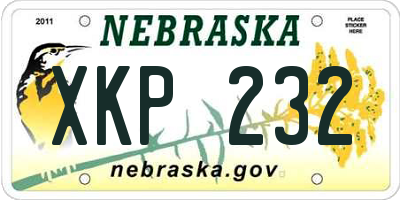NE license plate XKP232
