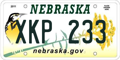 NE license plate XKP233