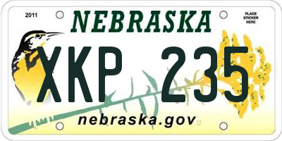 NE license plate XKP235