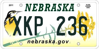 NE license plate XKP236