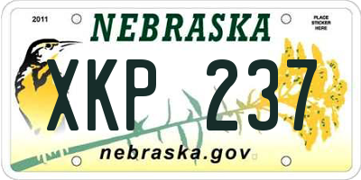 NE license plate XKP237