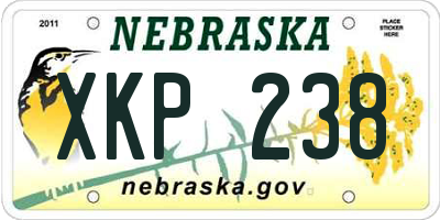 NE license plate XKP238