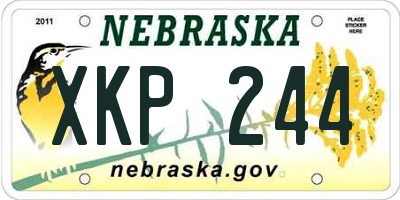 NE license plate XKP244