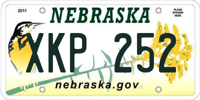 NE license plate XKP252