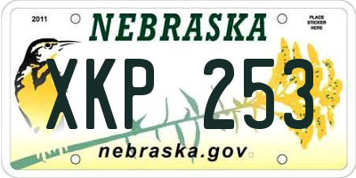 NE license plate XKP253