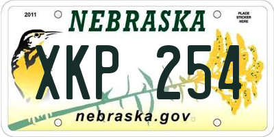 NE license plate XKP254