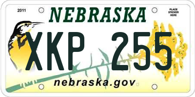 NE license plate XKP255