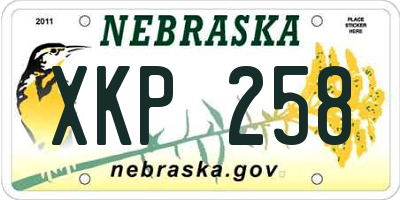 NE license plate XKP258