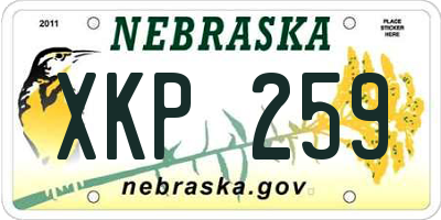 NE license plate XKP259
