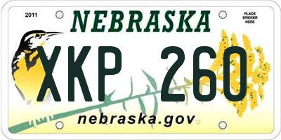 NE license plate XKP260