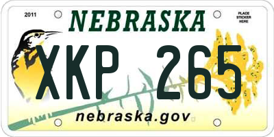 NE license plate XKP265