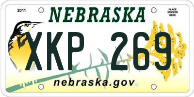NE license plate XKP269