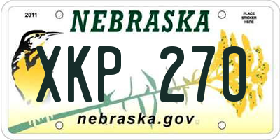 NE license plate XKP270