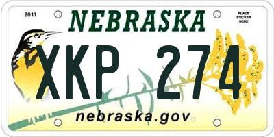 NE license plate XKP274