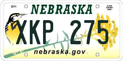 NE license plate XKP275