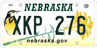 NE license plate XKP276