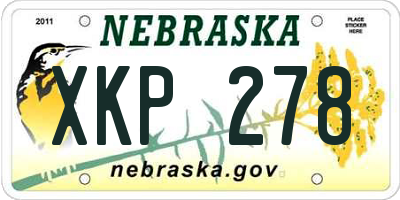 NE license plate XKP278