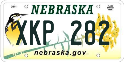 NE license plate XKP282