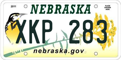 NE license plate XKP283