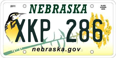 NE license plate XKP286