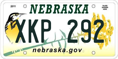 NE license plate XKP292