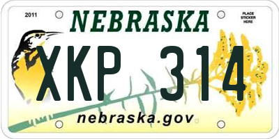 NE license plate XKP314