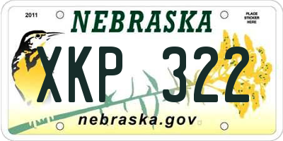 NE license plate XKP322