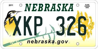 NE license plate XKP326