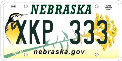 NE license plate XKP333