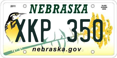 NE license plate XKP350