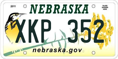 NE license plate XKP352