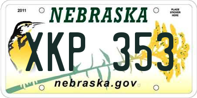 NE license plate XKP353