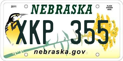 NE license plate XKP355