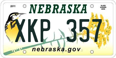 NE license plate XKP357