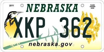 NE license plate XKP362