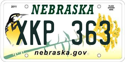 NE license plate XKP363