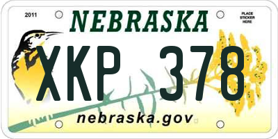 NE license plate XKP378