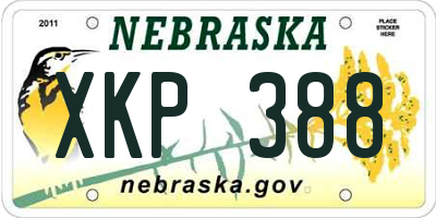 NE license plate XKP388
