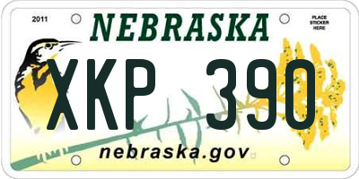 NE license plate XKP390