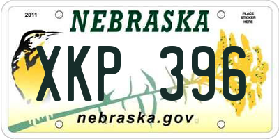 NE license plate XKP396