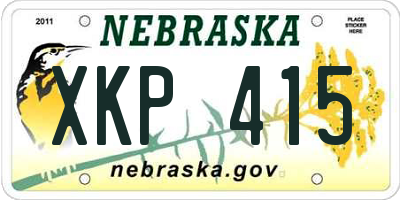 NE license plate XKP415