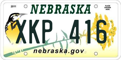NE license plate XKP416