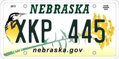 NE license plate XKP445