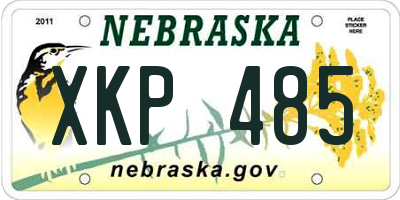 NE license plate XKP485