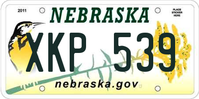 NE license plate XKP539
