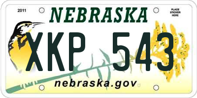 NE license plate XKP543