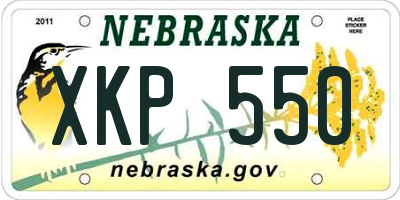 NE license plate XKP550