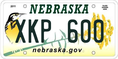 NE license plate XKP600