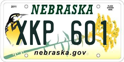 NE license plate XKP601
