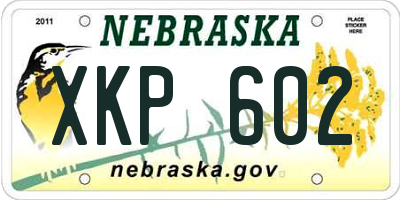 NE license plate XKP602